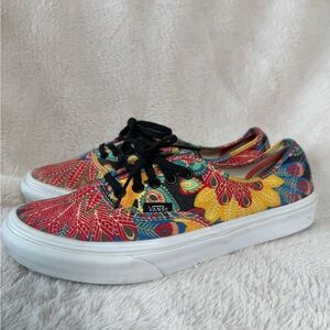Vans Off The Wall Authentic Slim Peacock Sneakers Unisex Womens Sz 8 Mens Sz 6.5